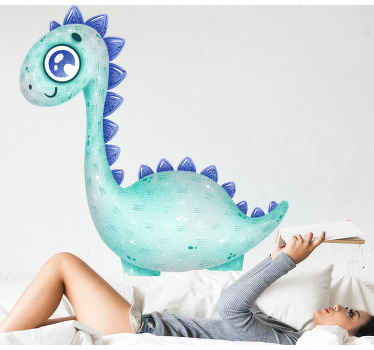 귀여운 작은 하늘색 공룡 어린이 데칼 - TenStickers