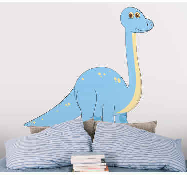 Sticker Adorable dinosaure bleu taches beiges - TenStickers