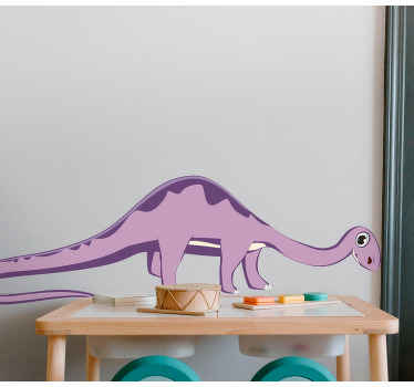 Long neck purple dinosaur kids bedroom sticker - TenStickers