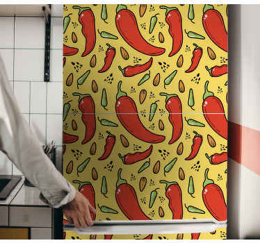 Red and green hot chili   fridge decal - TenStickers
