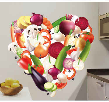 Sticker design réaliste légumes en forme cœur - TenStickers