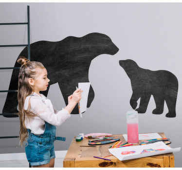 Karhu perhe mukava muotoilu kirjoitustaulu tarra - Tenstickers