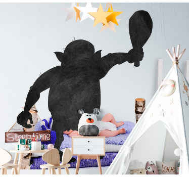 Aufkleber Troll silhouette süße zeichnung - TenStickers