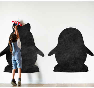 かわいいペンギンのカップルがステッカーに書く - TENSTICKERS