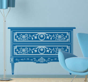Decorative Table with Drawers Sticker - TenStickers