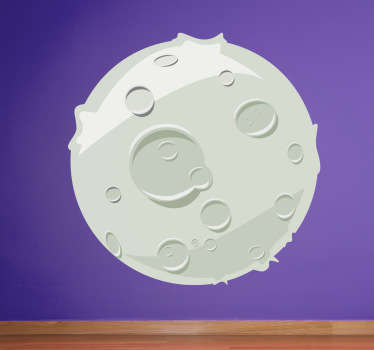 Moon Illustration Wall Sticker - TenStickers