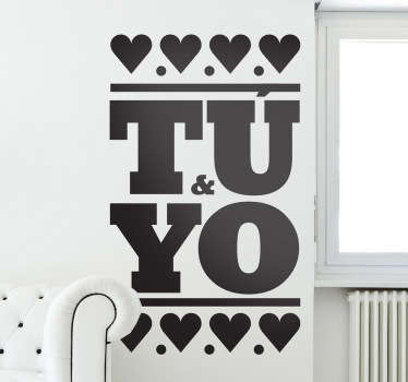 Vinilo decorativo composicion tú y yo - TenVinilo