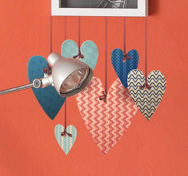 Sticker hangende hartjes - TenStickers