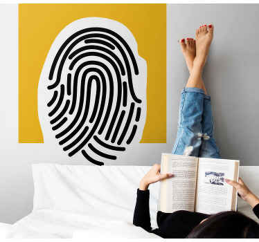 Parmak izi soyut sanat duvar sanatı çıkartması - TenStickers