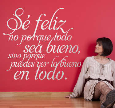 Vinilo decorativo lo bueno en todo - TenVinilo