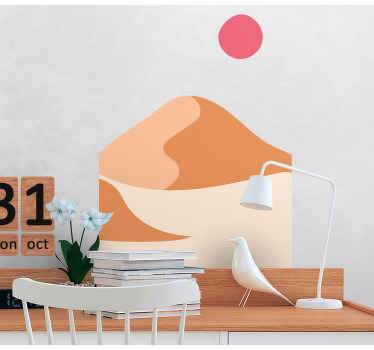 Mountain and sun abstract art wall art decal - TenStickers