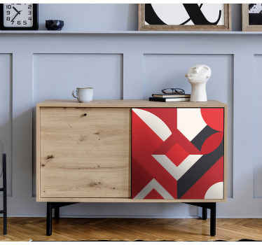 Naklejka na meble Czerwona geometryczna sztuka - TenStickers