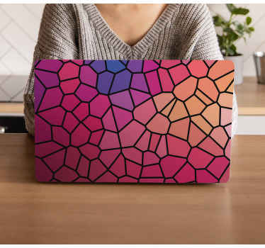 Vinilo para portátiles Pintura geométrica de colores vibrantes - TenVinilo