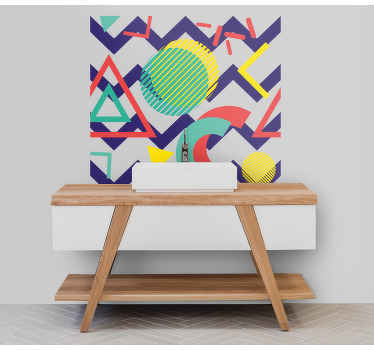 Colorful pattern geometric wall sticker - TenStickers