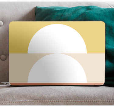 Sticker Ordinateur Portable Deux demi-cercles art géométrique - TenStickers