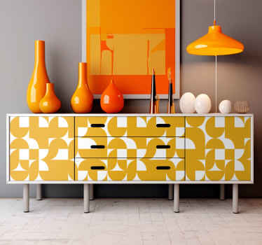 Adhésif meuble art géométrique cercles jaunes - TenStickers