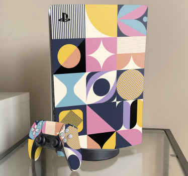 Multi figures painting geometric art PS5 decal - TenStickers