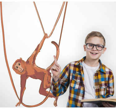 Baby ape svinger på en plante klistremerker villdyr - Tenstickers