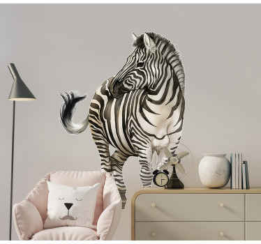Autocolantes com animais selvagens Retrato de uma zebra - TenStickers