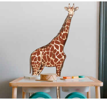 Srečen portret žirafe nalepka divjih živali - TenStickers