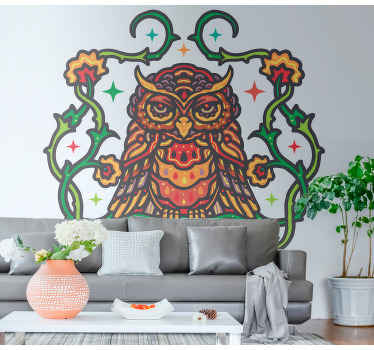 Samolepky na zeď červené mandaly do obývacího pokoje - TenStickers