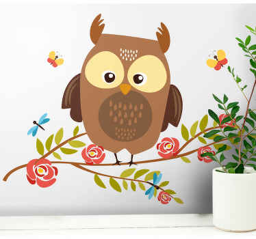 Roztomilý design kreslené dětské sovy obtisk - TenStickers