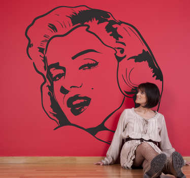 Film karaktär vägg klistermärke av norma jean, känd universellt som marilyn monroe, stjärnan i sådana kända filmer som "vissa gillar det hett".