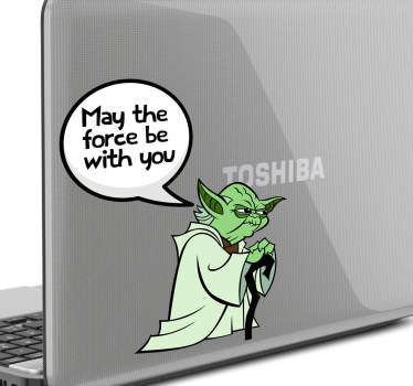 Personaliza tu dispositivo Mac con un adhesivo decorativo. El maestro Yoda te enseñará a controlar la fuerza de tu dispositivo Apple.