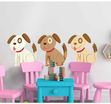 Vinilo Lindo perro en colores - TenVinilo