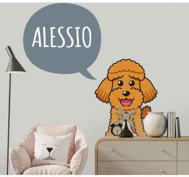 Tegneseriefigur, glad, puddel, dog klistremerke dyr - Tenstickers