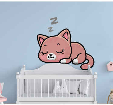 Vinilo Lindo gato durmiendo dibujos animados - TenVinilo