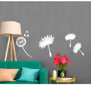 Naklejka na ścianę kwiaty trzy mniszki - TenStickers