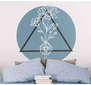 Cute minimalist flowers with triangle decal - TenStickers