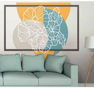 χαριτωμένο μινιμαλιστικό ορθογώνιο και διακοσμητικό λουλούδι - TenStickers