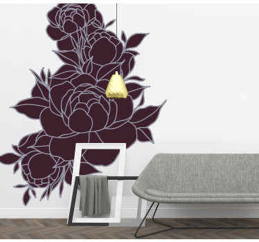 Kimppu ruusuja minimalistinen muotoilu kukkatarra - Tenstickers