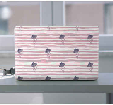 Nélküli mintát lila százszorszép virág laptop bőr - TenStickers