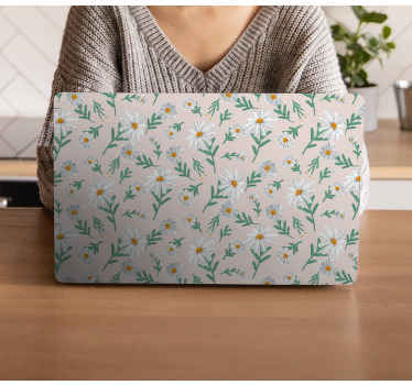 Ručně tažené roztomilé sedmikrásky vzor laptop kůže - TenStickers