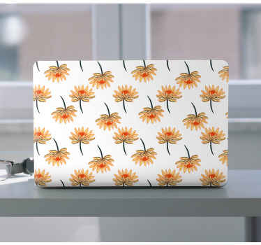 Laptop sticker Patroon met eenvoudige madeliefjebloem - TenStickers