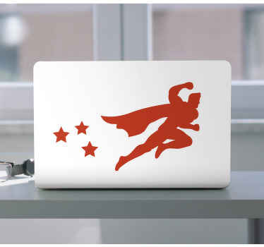 Vinilo para portátiles Increíble diseño de superhéroe monocolor - TenVinilo