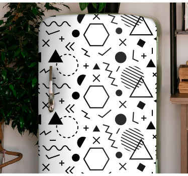 Vinilo para nevera Líneas y puntos minimalistas monocolor - TenVinilo