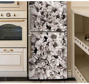 Pioni harmaat kukat Jääkaappitarra - Tenstickers