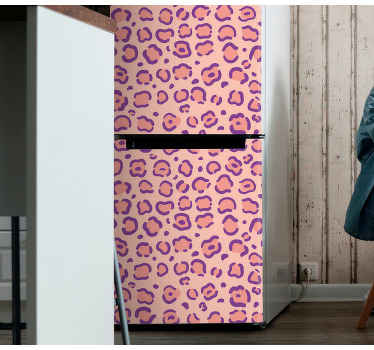 Pink leopard print animal skin fridge sticker - TenStickers