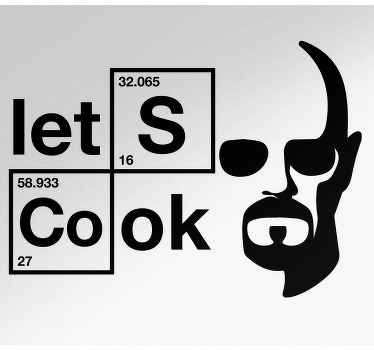 Sticker Frigo Cuisinons la conception du visage de l'homme - TenStickers