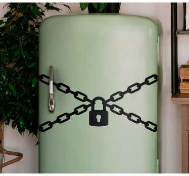 Monocolor kæde design køleskab klistermærke - TenStickers