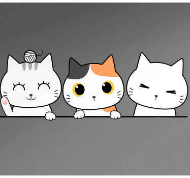 Klistermærke med skjulte katte silhuet - TenStickers