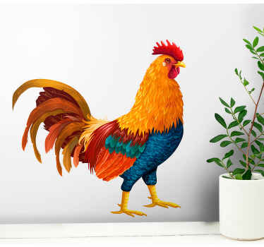 Realistic drawn rooster bird wall sticker - TenStickers