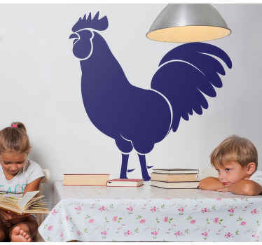 Nupieštas vienspalvio gaidžio paukščio sienos lipdukas - „Tenstickers“