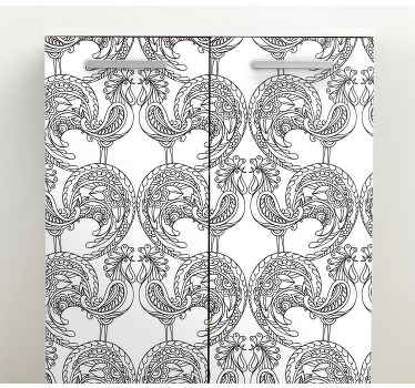 črno-bela nalepka za pohištvo petelin - TenStickers