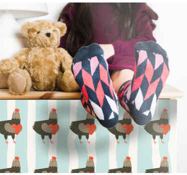 Modre črte z nalepko pohištva petelini - TenStickers