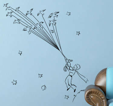 Vinilo infantil Principito con globos - TenVinilo